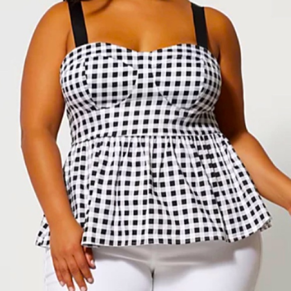 Rhona Gingham Peplum Top